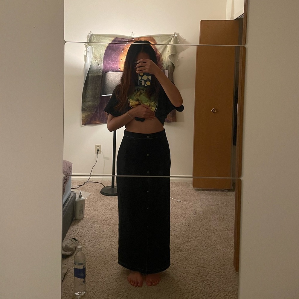 Shein black split dress